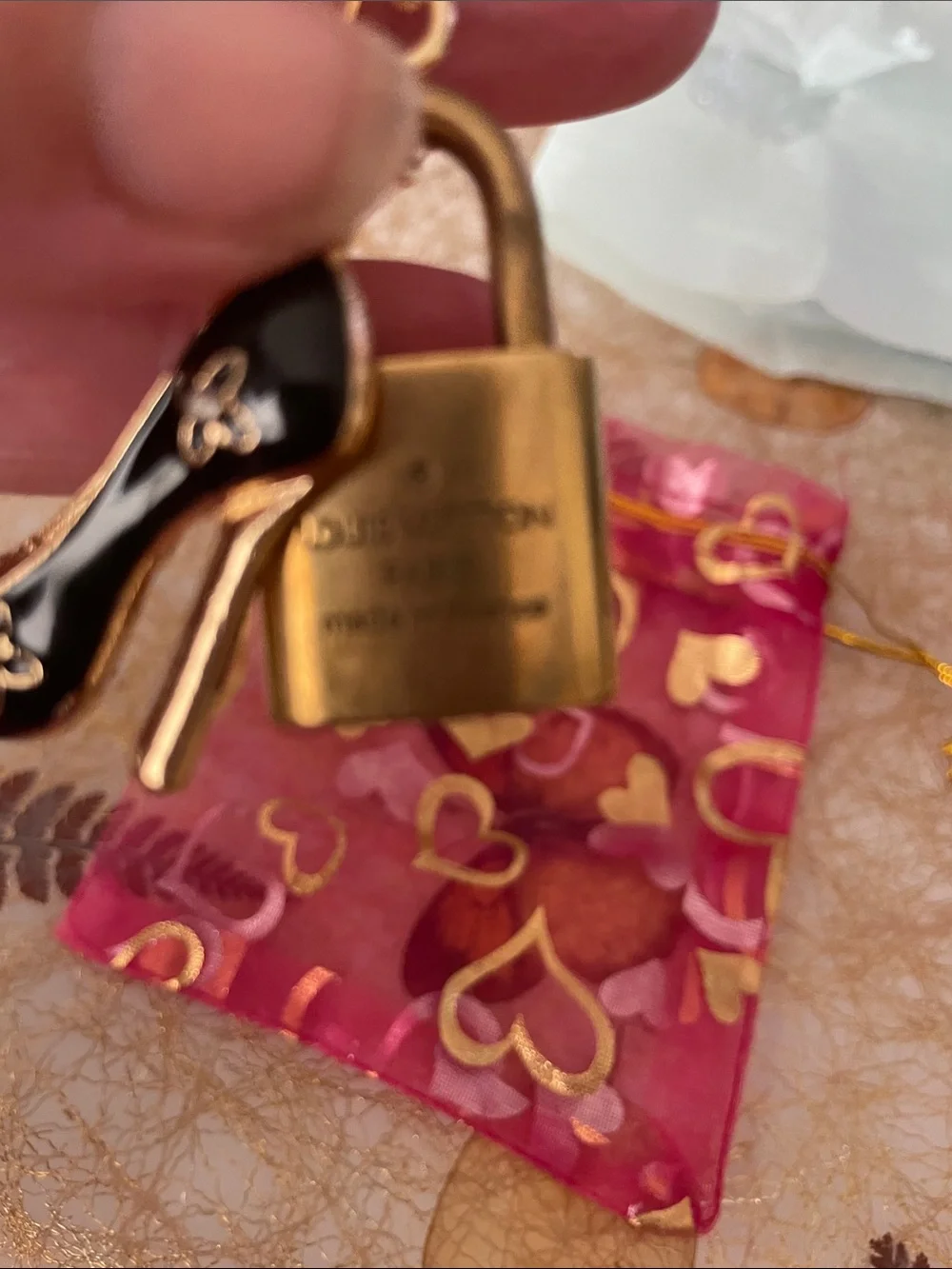 Louis Vuitton Gold Padlock Keychain Charm